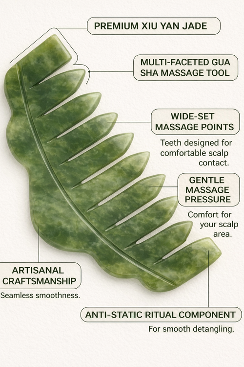 The Scalp Revitalizing Jade Gua Sha Comb – Xiu Yan Edition