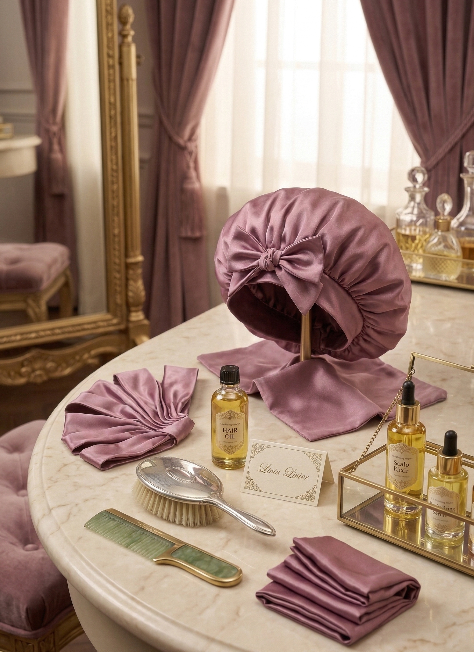 The Midnight Silk Ritual Bonnet – 100% Mulberry Silk